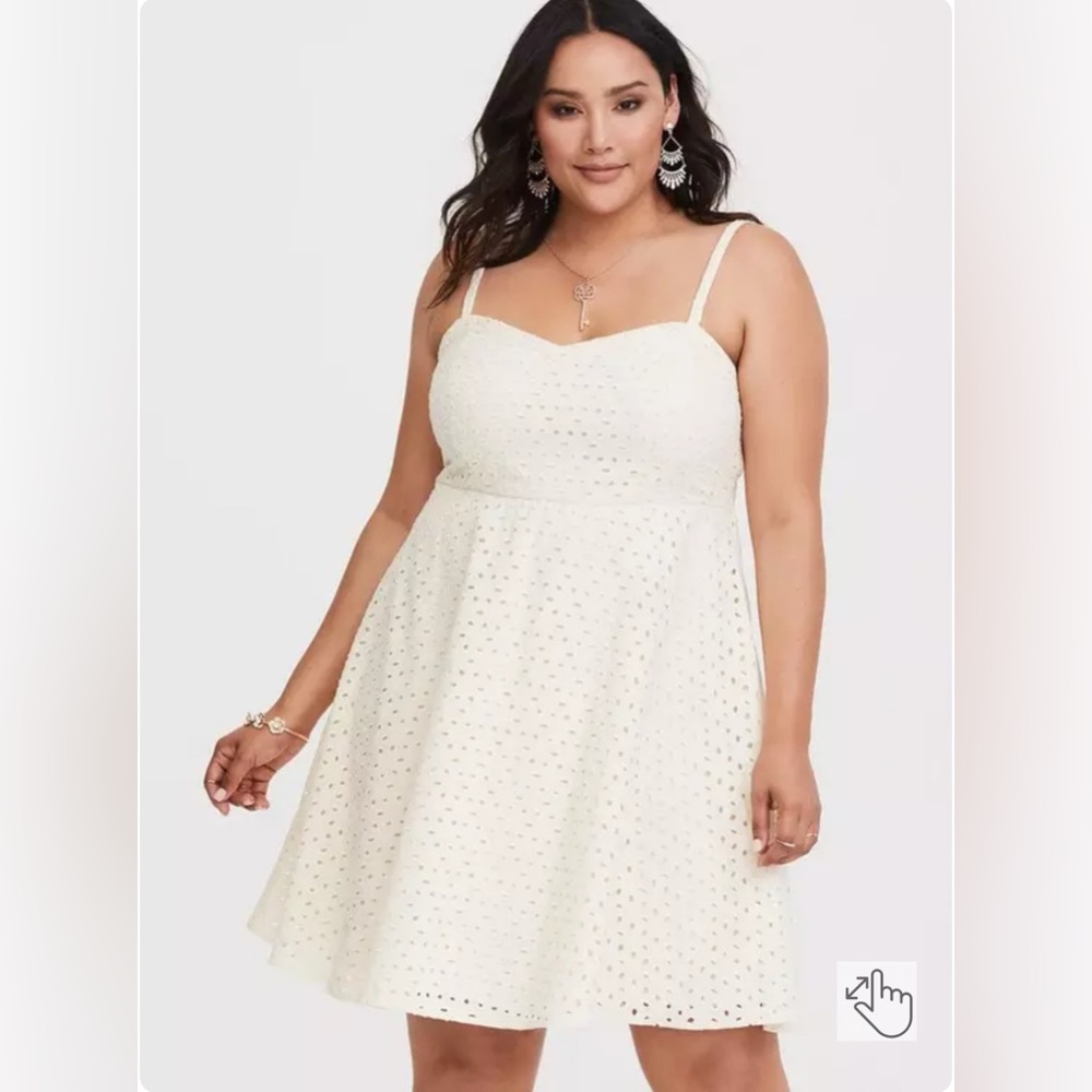 Torrid Ivory Eyelet Mini Dress